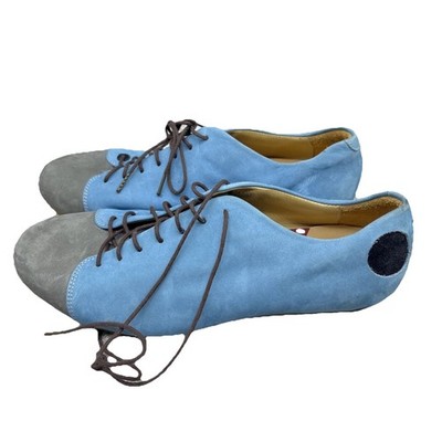 Ich Bin Atheist Shoes Women s Size 7.5 EU 38 Nubuck Leather Calfskin Lined Blue