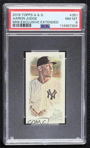 2019 Topps Allen & Ginter Mini Exclusive Extended EXT Aaron Judge PSA 8 07r2