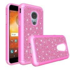 "Funda GSA Resistente Brillo para Moto E5 Supra & Plus - Rosa Caliente"
