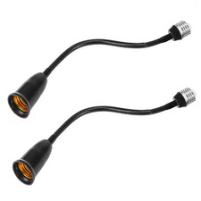 2 Pack E26/E27 Light Socket Extender Adapter,30cm/12 inch Light Bulb Extension,E