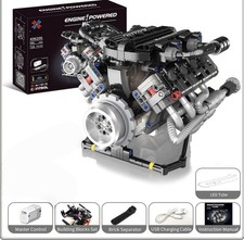 V8 Engine Model Building Kit 715PCS - Programmable APP Control with LED Lights