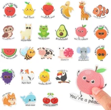 50 Pcs Anxiety Sensory Stickers Motivational Textured Calm Strips Cute Animals F
