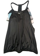Nike Swim Layered Tankini Top Womens Size Small Black Open Back NWT