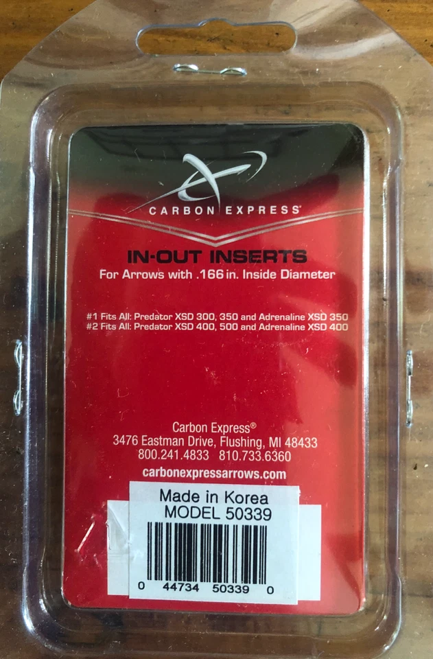 Carbon Express INSERTS #1 .166 XSD In-Out 12-Pack -- .166 INSIDE DIAMETER  -- #1 - Image 2 of 3