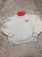 VTG Kansas City Chiefs Sweatshirt Mens Size XL Gray Red Mock Neck Majestic USA