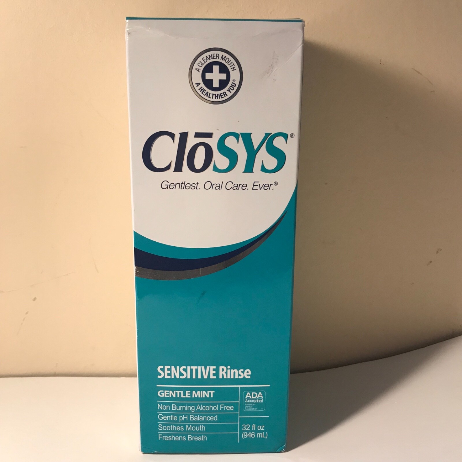 CloSYS Oral Rinse Mouthwash Sensitive Gentle Mint 32 fl oz Alcohol