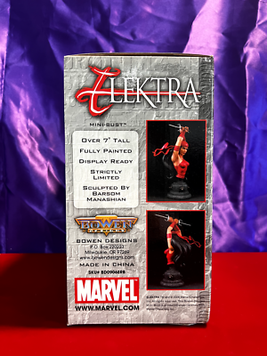 ✿ ELEKTRA MINI-BUST / MARVEL Elektra Bowen Designs White Costume Version Mini Bust Statue Not