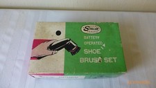 Vintage Stellar Shoe Brush Set Battery Operated Tested Working Original Box Prop