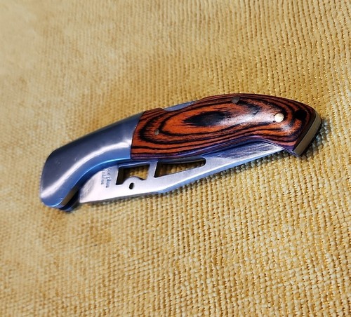 Vintage Fighter Plus Stainless Steel Pocket Knife Blade Wooden handle - Picture 7 of 12