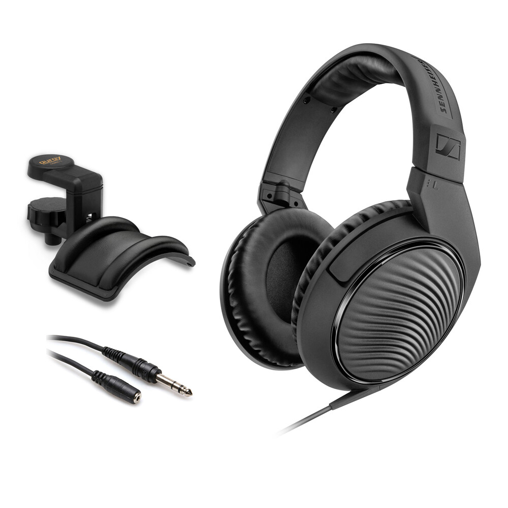 Наушники для мониторинга Sennheiser HD 200 Pro с держателем для наушников и удлинителем на 1/4 дюйма