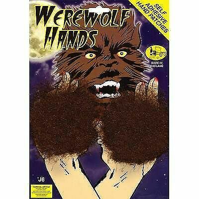 Brown Werewolf Hands Fur Patches Wolfman Teenwolf Halloween Wolf Fancy Dress