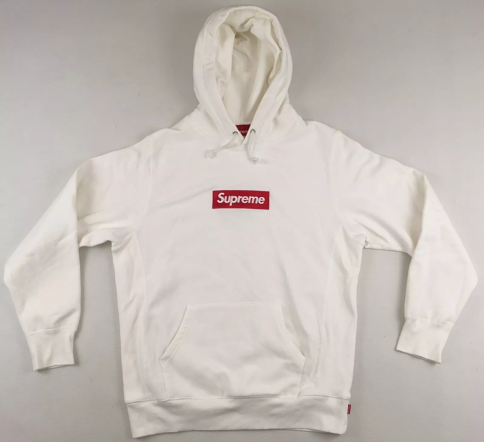 Sweat à capuche Supreme Box Logo pull blanc fabriqué au Canada homme grand L