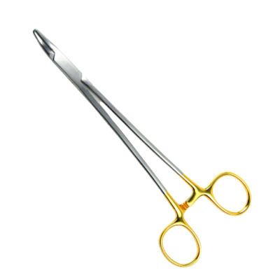 TC Heaney Needle Holder. 12'', Curved, Serrated Jaws, Premium Stainless