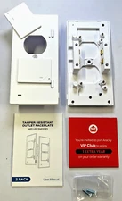 Tamper Resistant Wall Outlet Faceplate with LED Nightlight ULG 2 Pack White