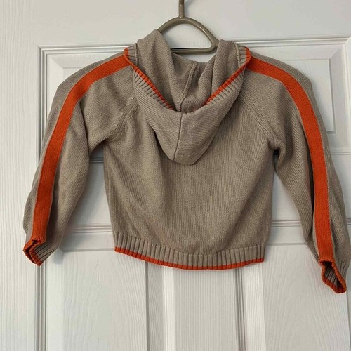 Burberry Boy's Tan and Orange Zip Up Sweater Hoodie Size 4 - Picture 5 of 8