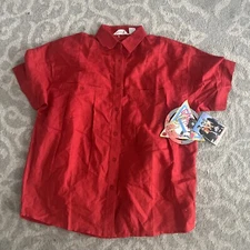 NWT VTG 90s GITANO Button Up Shirt M Boxy Fit Unique Pockets Rayon Cotton