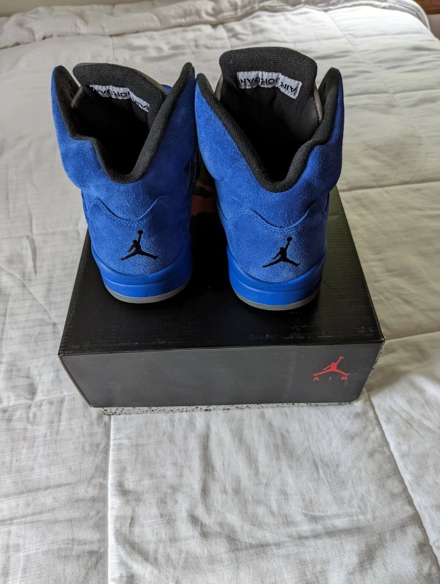 jordan 5 red and blue suede
