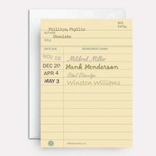 Librarian birthday card - birthday cards for writers - Catalog Card