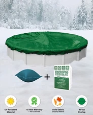16' Round Above Ground Winter Pool Cover + 4x4 Air Pillow + Winterizing Kit