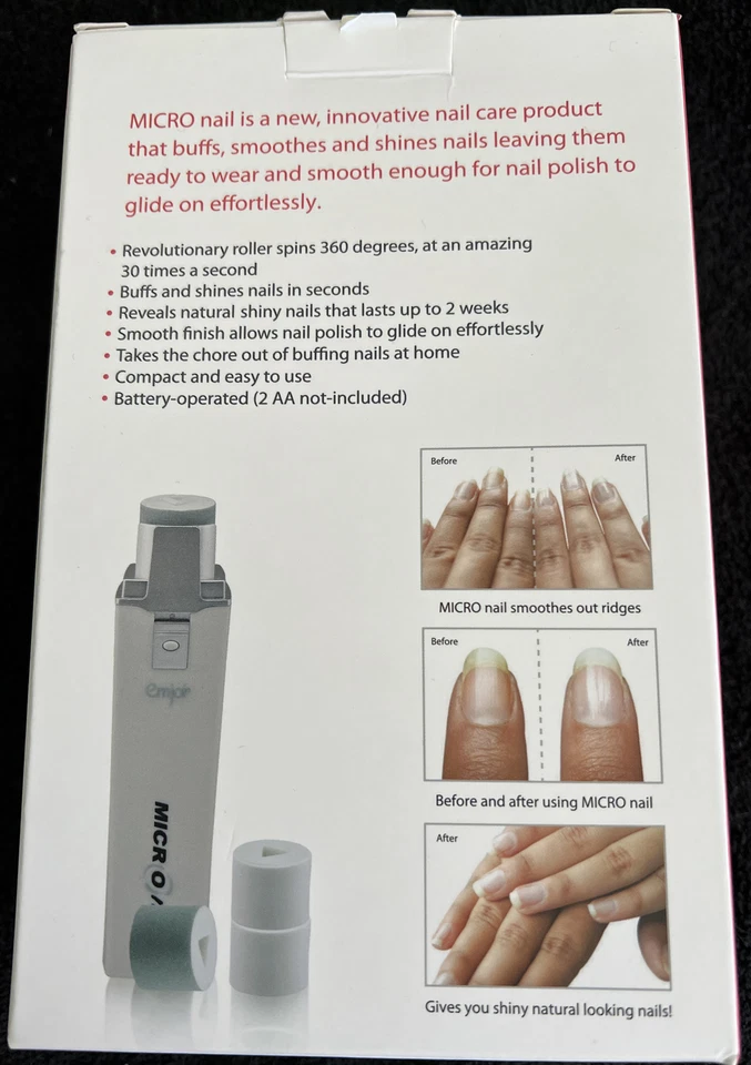 Emjoi Micro Puffs Uñas Brillo Suaviza Funciona con Pilas NUEVO CON Manual Foto 2 de 4