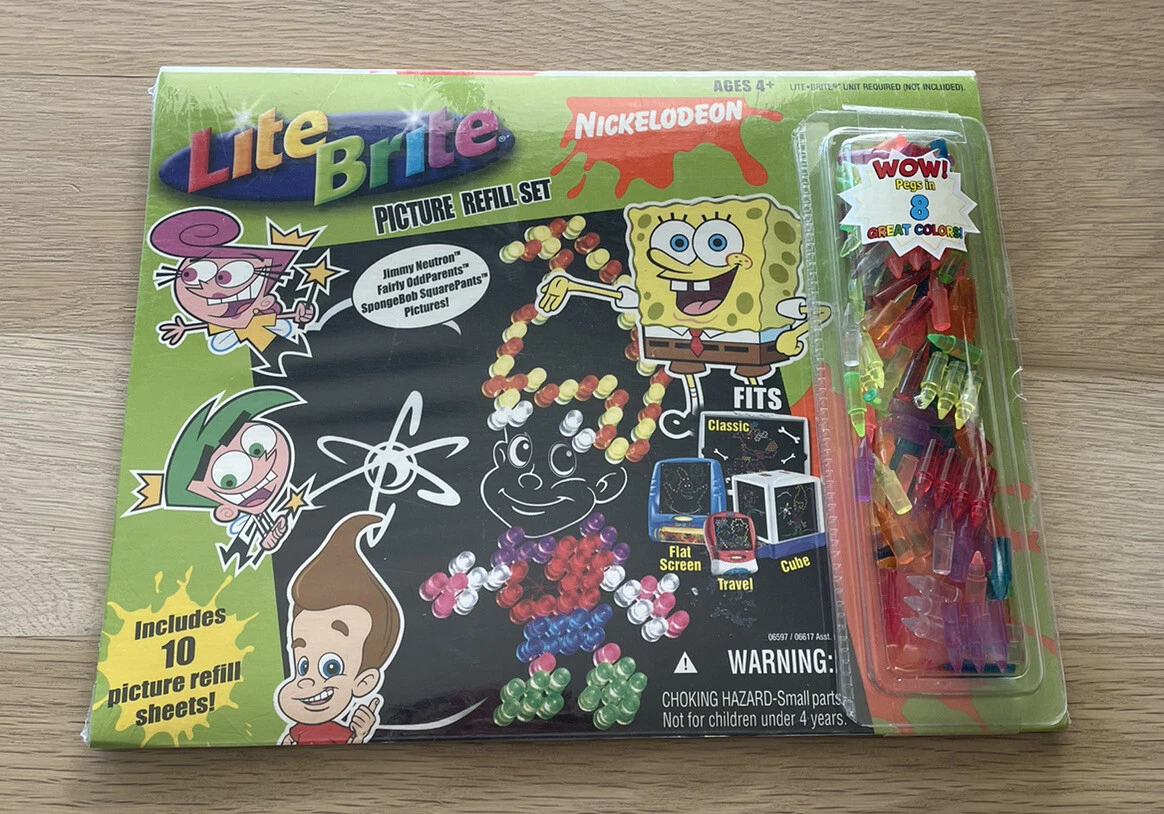 Lite Brite Refill Set - Nickelodeon Pictures Early 2000's NEW!!! Sponge Bob  +