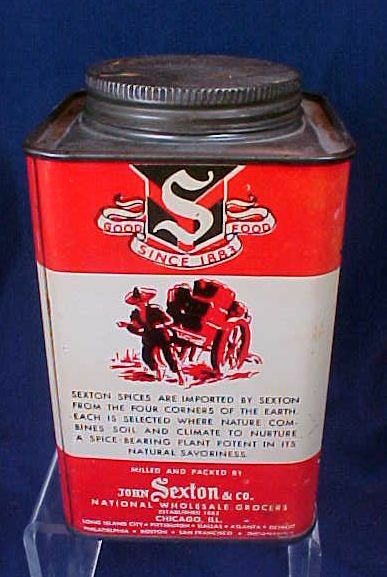 USAヴィンテージ　スパイス缶　6個 Vintage Sexton Pure Spice Tin With Lid Jamaica Allspice National