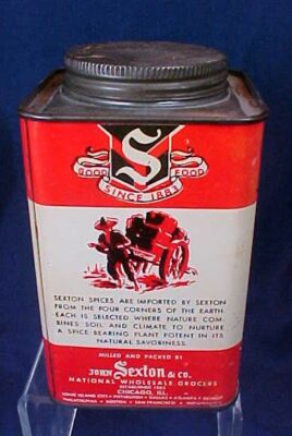 USAヴィンテージ　スパイス缶　6個 Vintage Sexton Pure Spice Tin With Lid Jamaica Allspice National