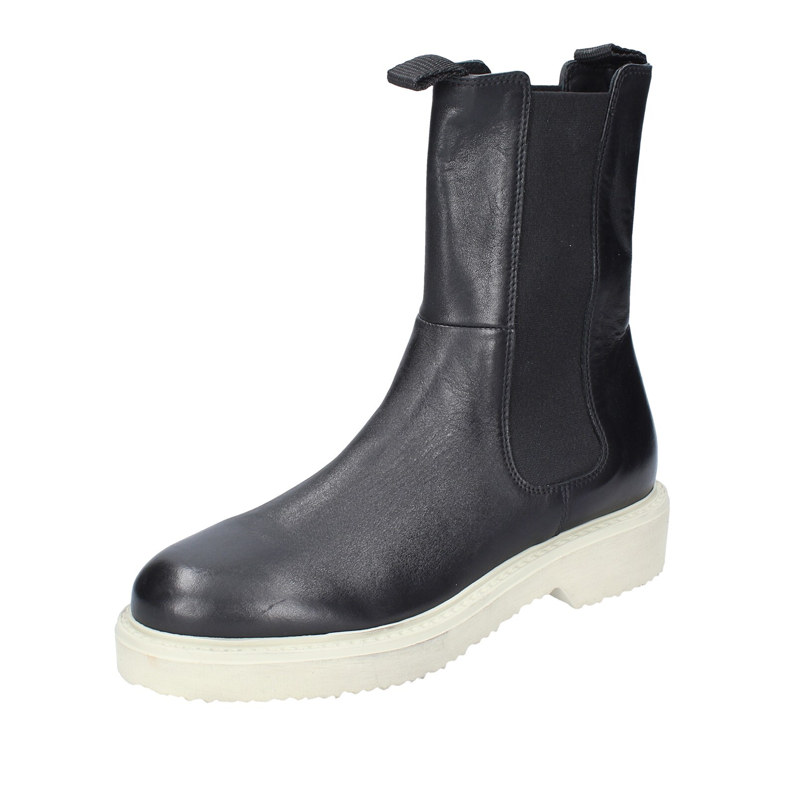 schuhe damen CARMENS stiefeletten schwarz leder textil EX182 14390₽