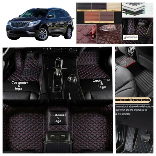 For Buick Enclave 3 Rows 2008-2020 Car Floor Mats Luxury Leather Foot Carpets - Foto 5 di 44