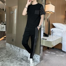 Sports And Leisure Ice Silk Suit Men's Fashion Short Sleeve