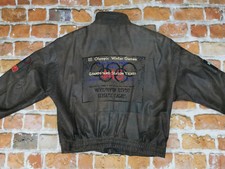 Adidas OLYMPIA Vintage Giacca IN Pelle 1932 LAKE PLACID WINTER GAMES Tg. : XL