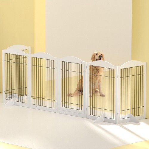 i.Pet Dog Playpen Enclosure 6 Panel Puppy Pet Fence Wooden Play Pen Gate Indoor - Picture 8 of 8