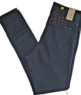 Ksubi Jeans Women s Sz 25 Slim Slouch Benjamin ~ Black ~ 5-Pocket ~ 30'' Waist