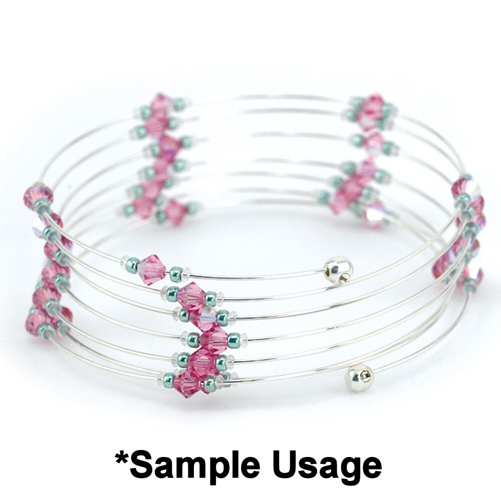 1oz Package Silver Stainless Steel Memory Wire 2 1/4" Round Bracelets