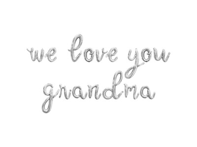 WE LOVE YOU GRANDMA Cursive Letter Balloon Banner - Grandparents Day Party Decor