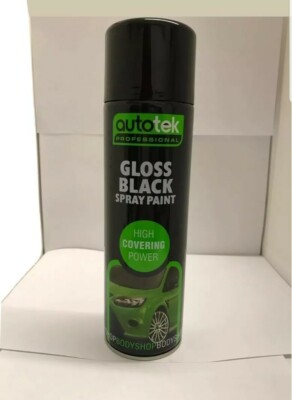 Autotek Aerosol-Sprühlack 500 ml schwarz glänzend 