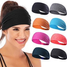 Workout Headbands for Women Men Sweatband Yoga Sweat Bands Elastic Wide Headband