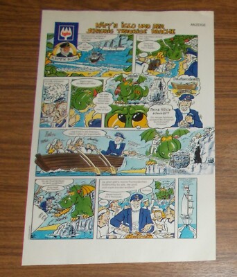 Seltene Werbung KÄPT'N IGLO Fischstäbchen - Schaurig trauriger Drache Comic 1990