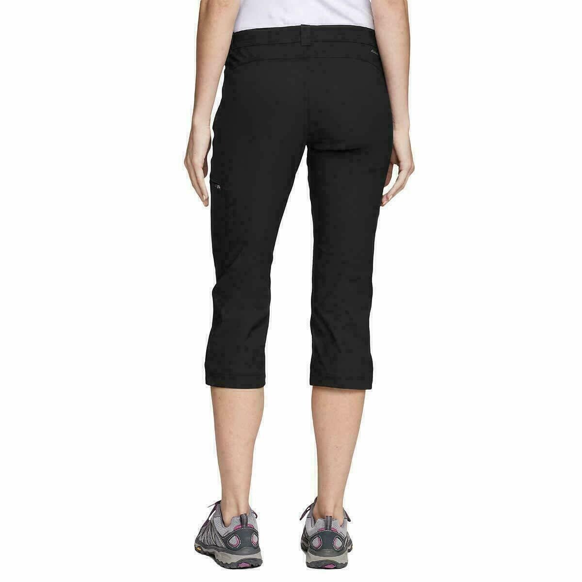 NWT Eddie Bauer Women's Rainier Capri Black Size 8 Adjustable Ankle $50  1B104 | eBay