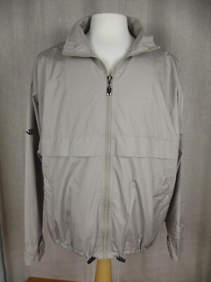 Ping Collection Mens LARGE Khaki Tan Full Zip Golf Windbreaker Jacket Coat  L