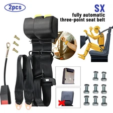Retractable 3 Point Safety Seat Belt Straps Car Adjustable Belt Kit Universal