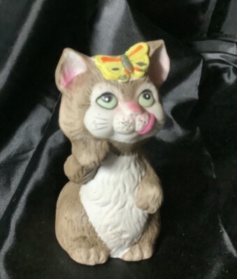 Bell Cat cute brown 3 3/4'' butterfly Christmas ornament