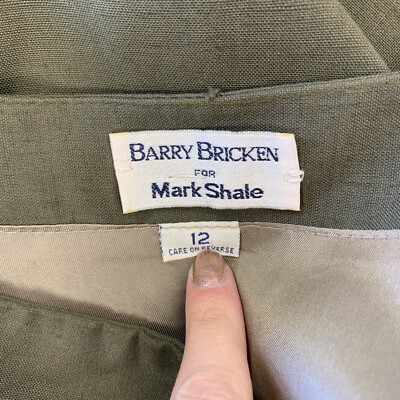 新品半額　65%OFF BARRY BRICKEN MADE IN USA Barry Bricken For Mark Shale Women's Skirt 12 Green Pencil