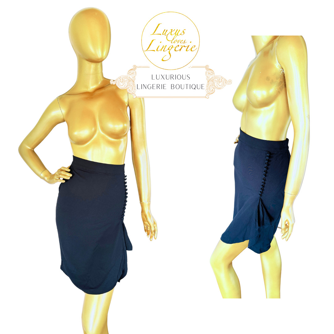 Falda Plisada De Wolford 38 S Pequeña M Mediana Con Botones Volantes Elegante