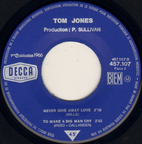 TOM JONES "STOP BREAKING MY HEART" R'N BLUES EP 1966 DECCA 457.107 - Picture 4 of 4