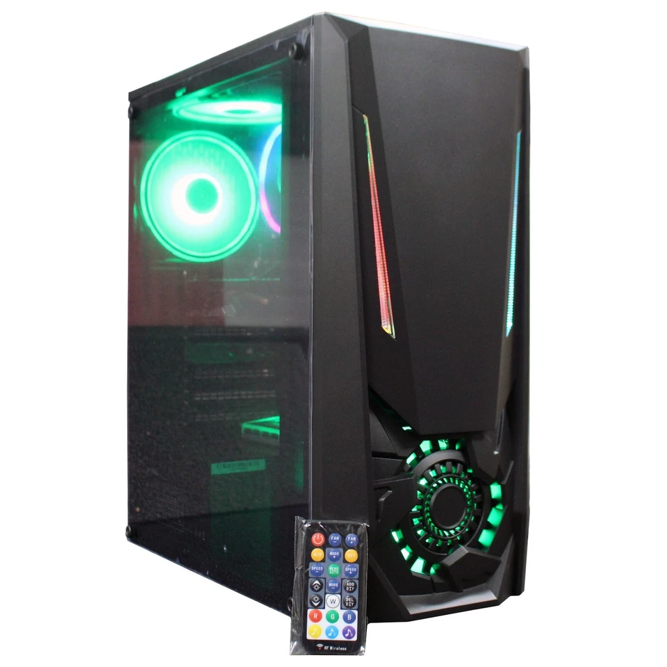 Custom Gaming Desktop PC AMD QC 3.5GHz 16GB 256GB 1TB RX 5500 XT WiFi BT W10H - Image 2 of 4