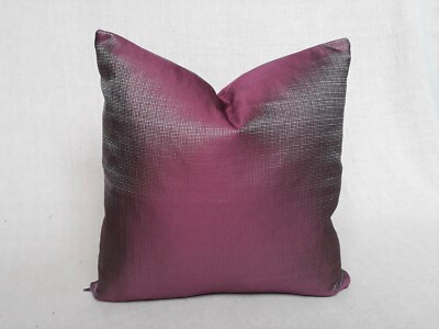 Kissenbezug Magenta Lila Gewebt 45x45 | Silber Dekokissen 18x18