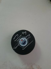 Tyler Benson Autographed Signed Edmonton Oilers Hockey Puck COA