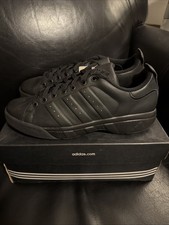 Vintage Adidas Stan Smith Uomo Taglia 10 Triple Black Millennium Hardware Nuove con scatola DS