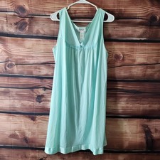 Vanity Fair Nightgown Womens Large Nylon Sleeveless Vintage Lace Trim Lingerie